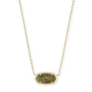 Kendra Scott Gold Tone Elisa Necklace with Olive Epidote